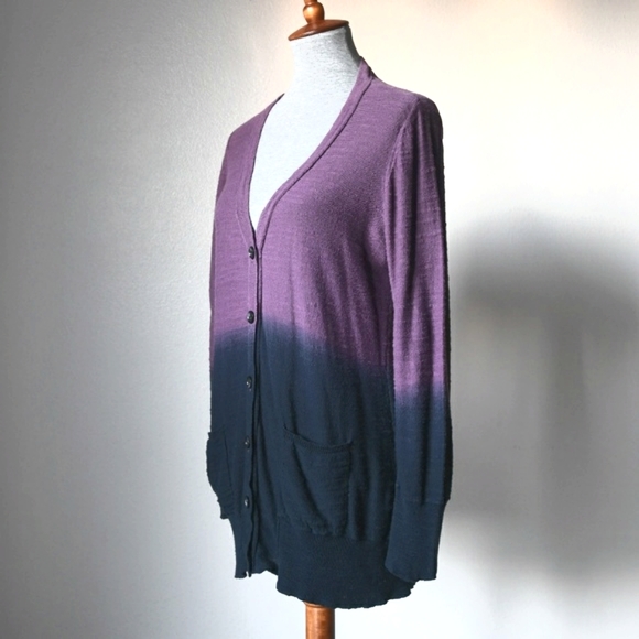 Vintage Calvin Klein Jeans Ombré Cardigan Size M - Picture 3 of 6
